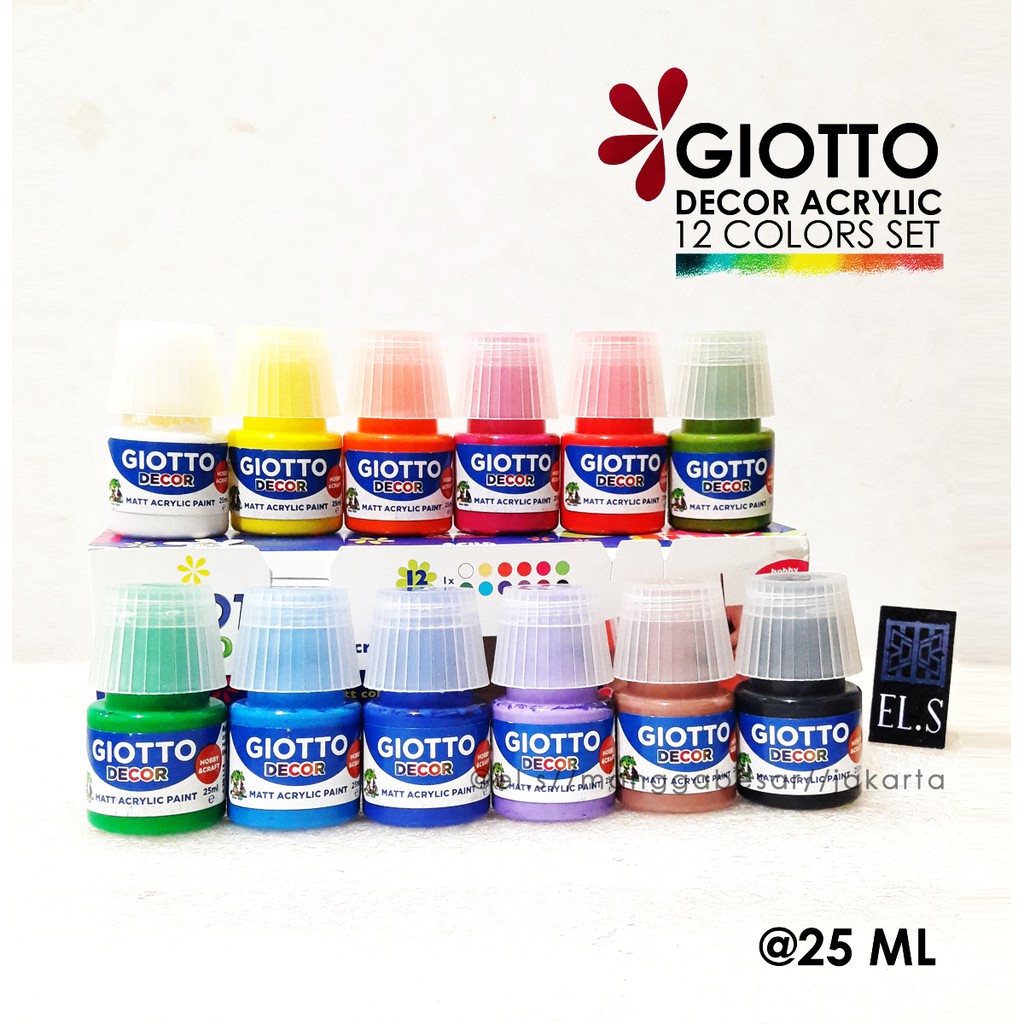 Giotto Decor Acrylic  Set 12 Warna 25 ml Cat  Acrylic  