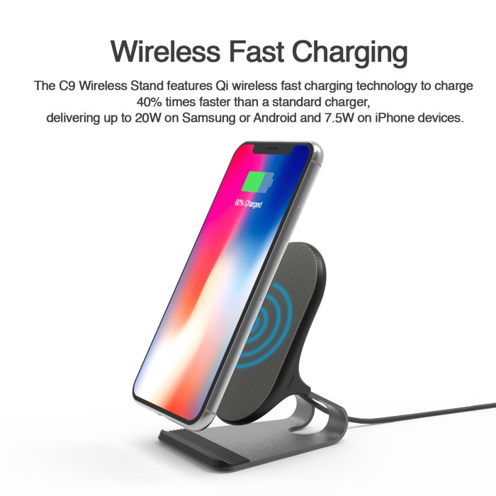 KIIP C9 WIRELESS CHARGER DOCKING 20W QI FAST CHARGING