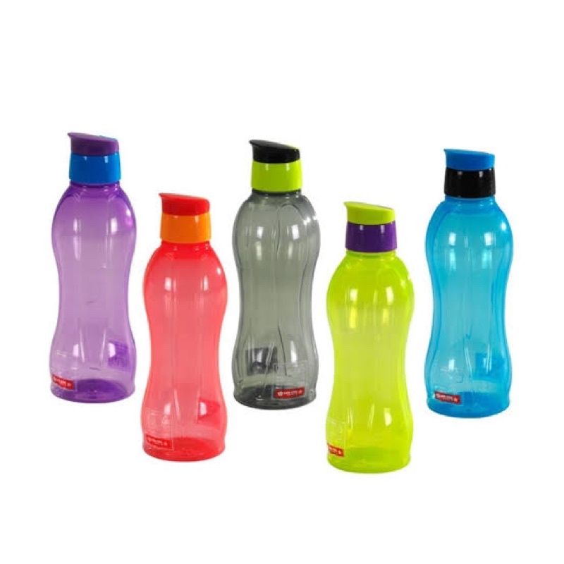 Botol 1 liter 1000ml flip Minum REGEN Lion Star Botol air anak sekolah kantor warna hijau hitam biru ungu merah klik flip flop kecil sedang besar water bottle