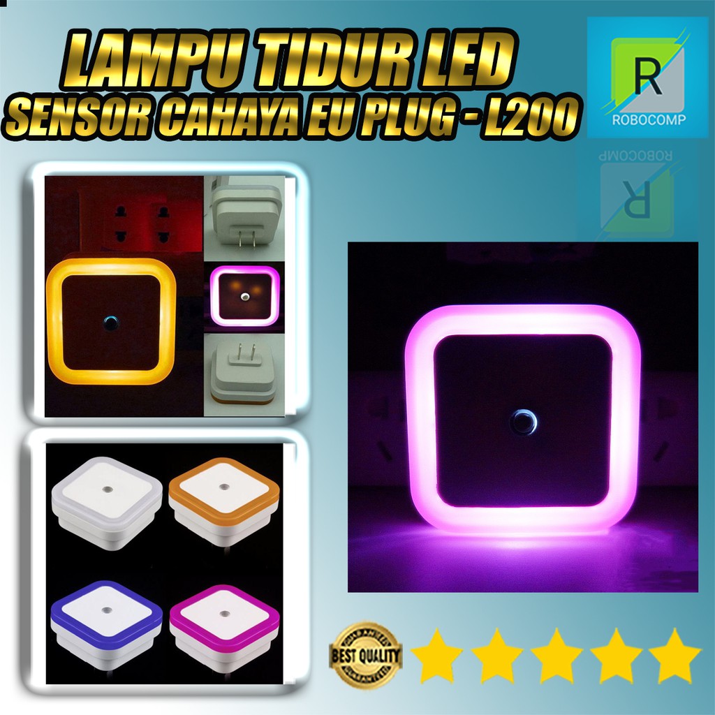 Lampu Tidur LED Sensor Cahaya EU Plug TaffLED L200