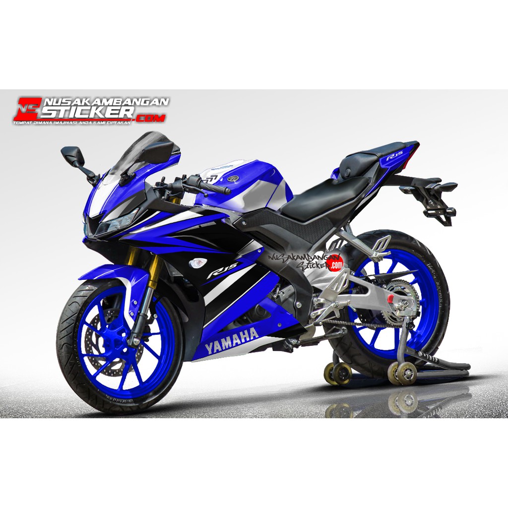 Decal Stiker R15 V3 VVA 155 - Biru Hitam 045
