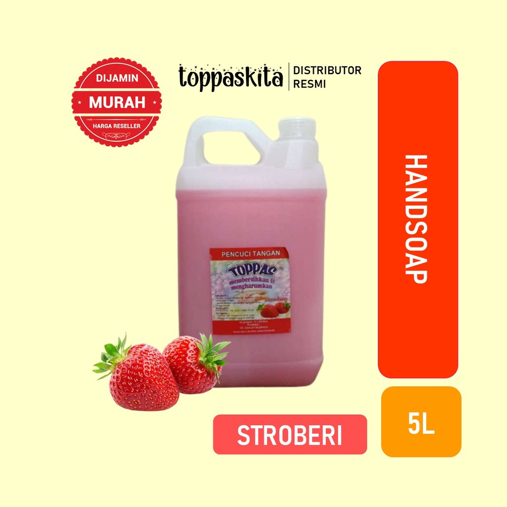 Toppas Sabun Cuci Tangan Cair 5 liter / Hand Soap Wangi Lembut Termurah