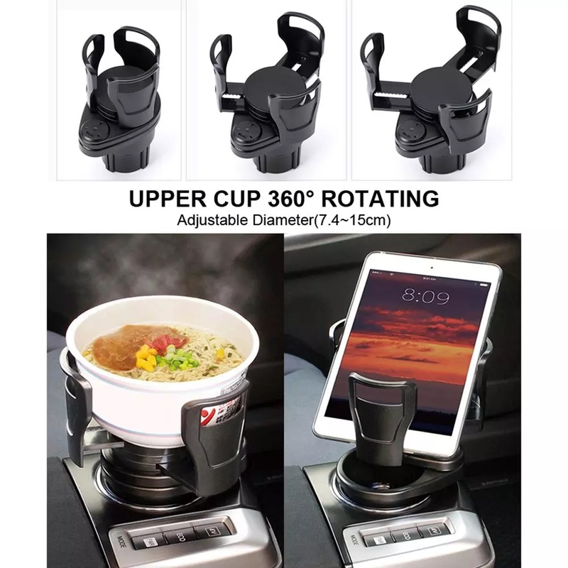 [ Featured ] 360 Degree Rotating Vehicle-mounted Water Car Cup Holder / Car Truck Water Bottle Dual Holder Auto Accessory