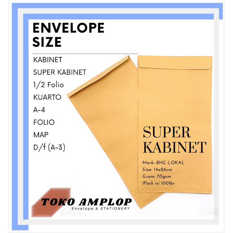 

Terlaris Amplop Coklat SUPER KABINET isi 100 lbr 70gsm Keren