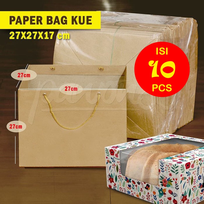 

Paper Bag Kotak Dus Box Kue Cake Box | 27x27x27 cm -( 10 Pcs )