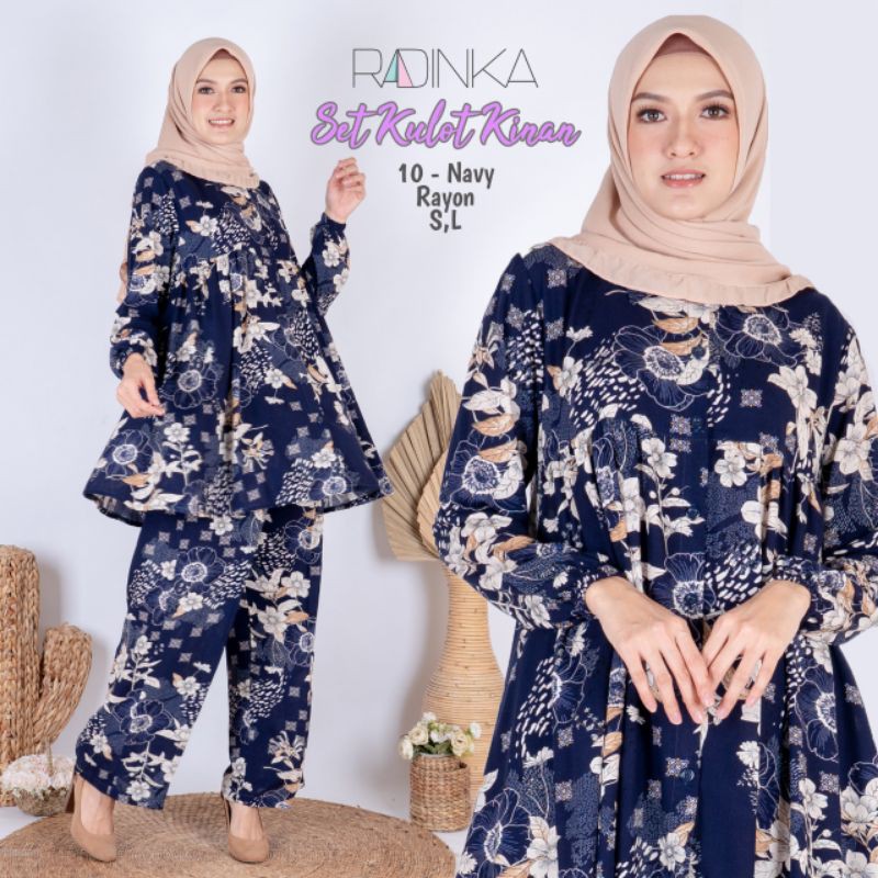 Set Kulot Kinan by Radinka / Setelan Rayon Dewasa / Piyama Dewasa
