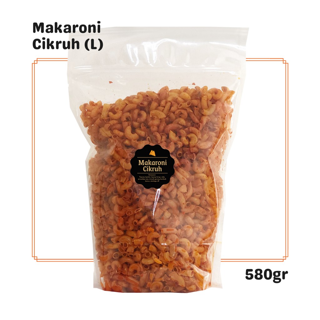 

Makaroni Cikruh (L) 580gr / Snack Cemilan / Camilan Pedas Gurih Asin