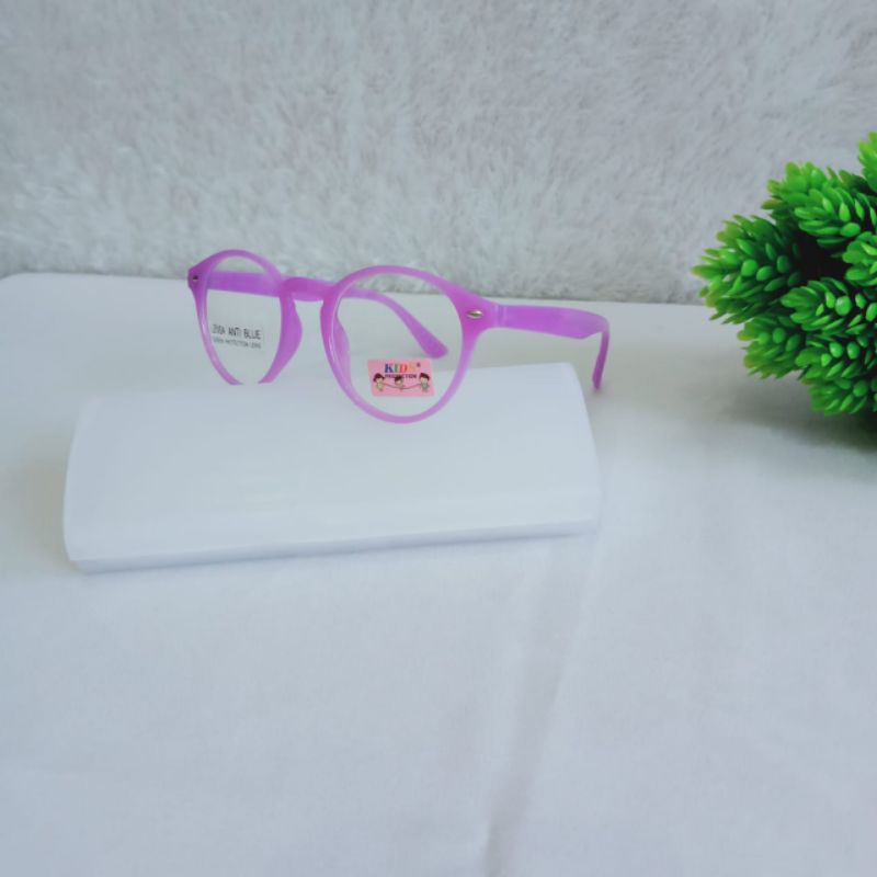 90. YN419AB. Kacamata Anak Lensa BlueRay (Anti Radiasi Sinar Biru). Aman Main HP & Daring Seharian.-Purple