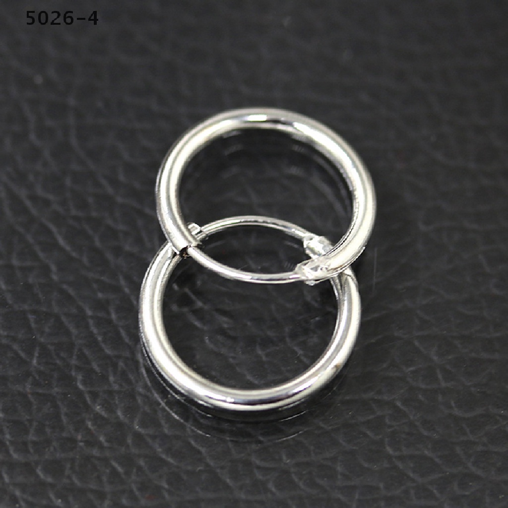 5026-4 2016 Fashion Sterling Silver Gold Endless Hoop Rings Lip Nose Ear Studs Earrings 5026-4