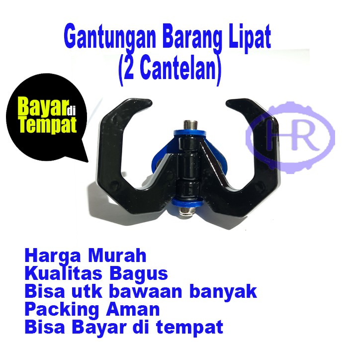 Aksesoris motor Gantungan cabang matic cnc / Gantungan motor model cakar 2 cabang lipat Geser