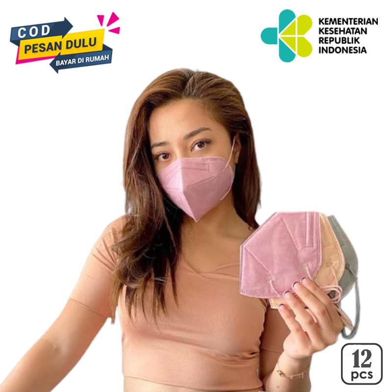Masker KN 95 5Ply 12pcs Warna Soft Protective Mask Earloop Disposable Mask original Embos Premium