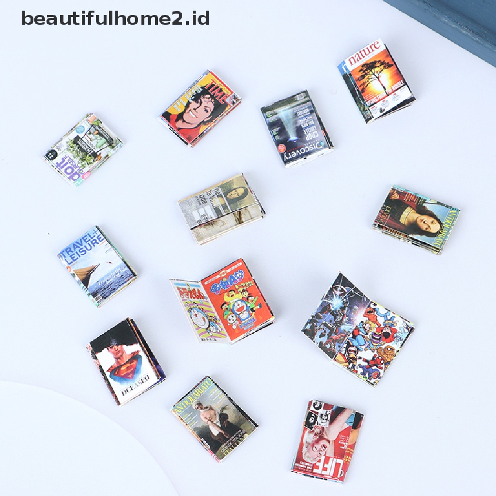 (Beautifulhome2.Id) 12pcs / Set Mainan Miniatur Buku Komik Untuk Dekorasi Rumah Boneka