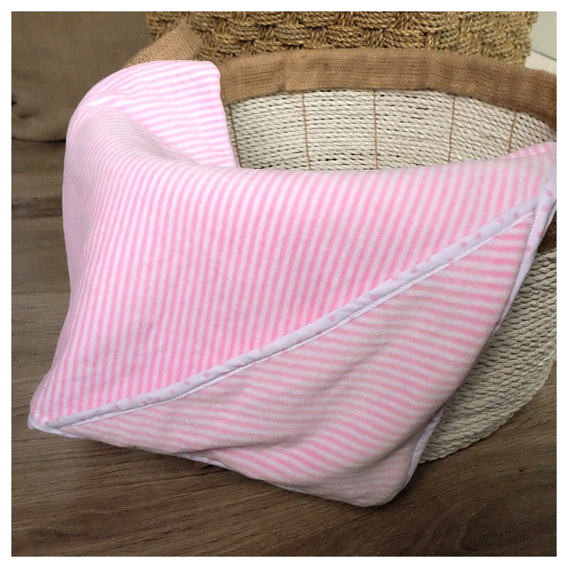 Little Palmerhaus Stripes Hooded Blanket - Pink White