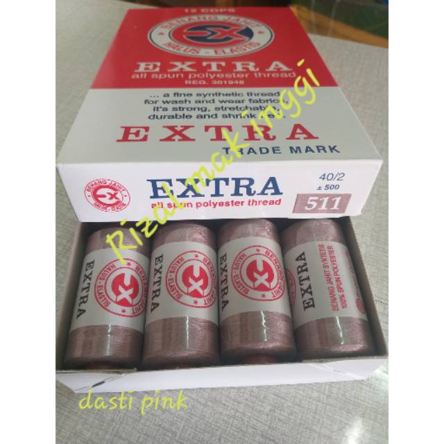 Benang jahit extra dasty pink(511) 500 yards  Shopee Indonesia