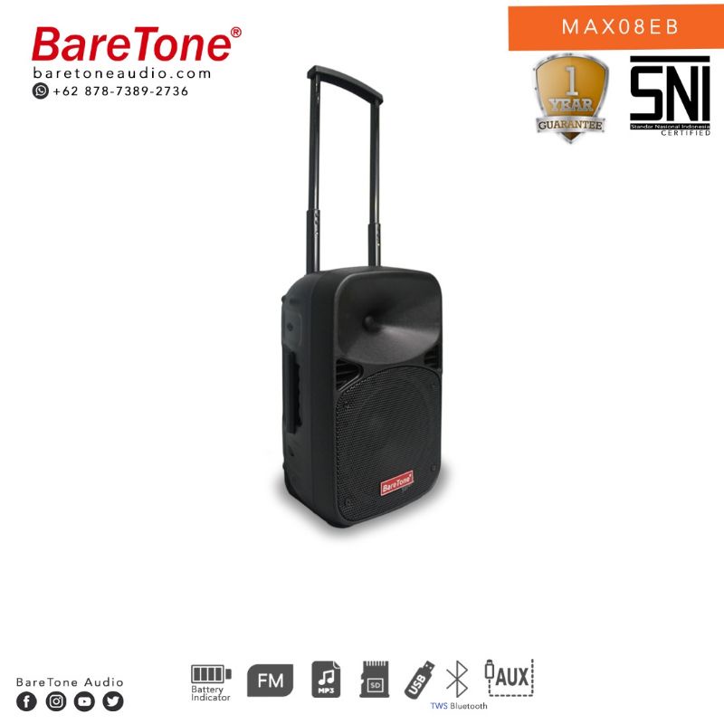 Speaker Portabel Meeting Wireless Baretone MAX8EB USB Bluetooth