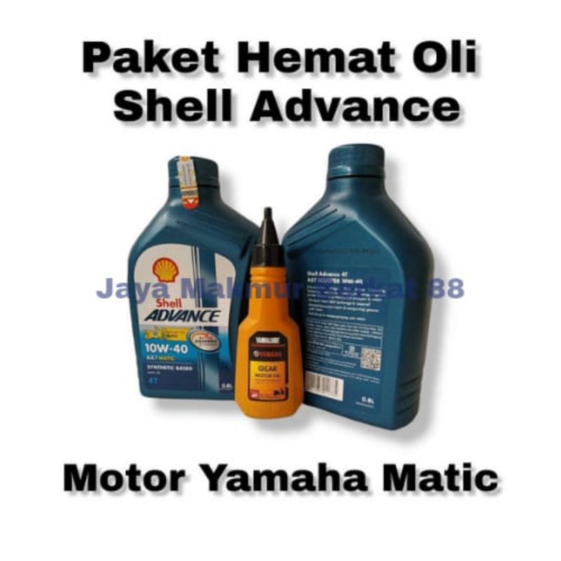 BIG SALE - PAKET OLI SHELL ADVANCE AX7 MATIC 0.8 L + YAMALUBE GEAR 100 ML UNTUK MOTOR YAMAHA MATIC