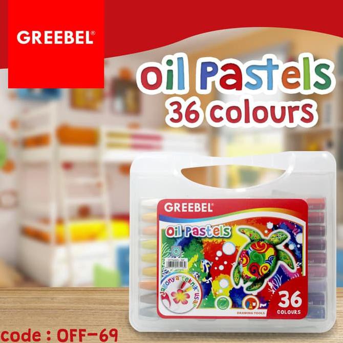 Greebel 36 Warna Crayon Oil Pastel Set 36 Color Alat Kesenian - Off-69