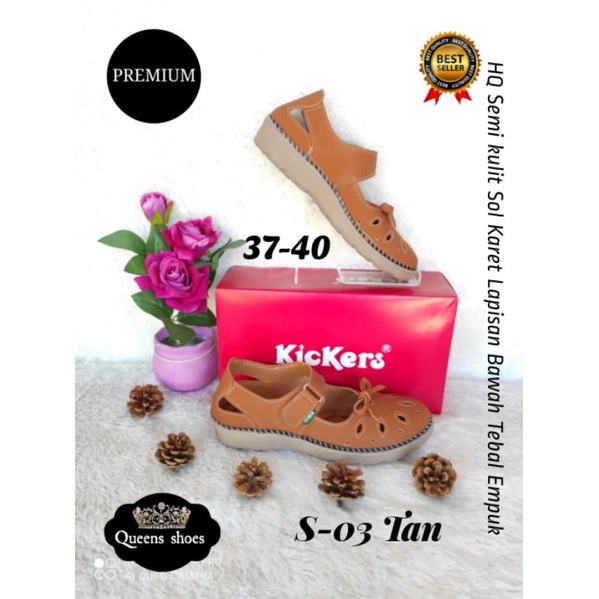 SEPATU LOAFERS KICKERS SEMIKULIT WANITA S-03, REALPICTURE, GOOD QUALITY, FREE BOX