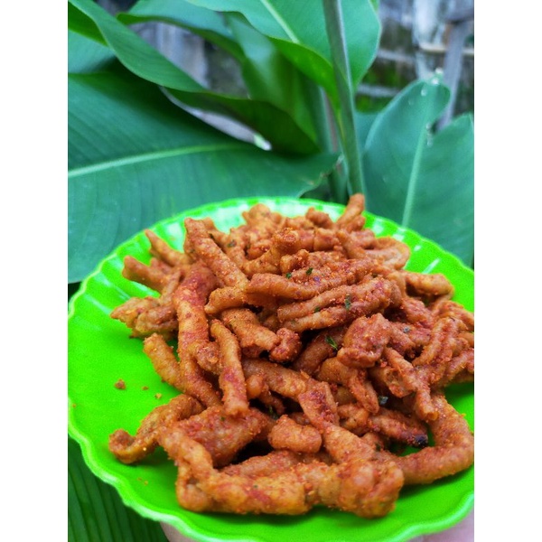 

Kripik usus zombie pedas daun jeruk 1000gr (level 1)