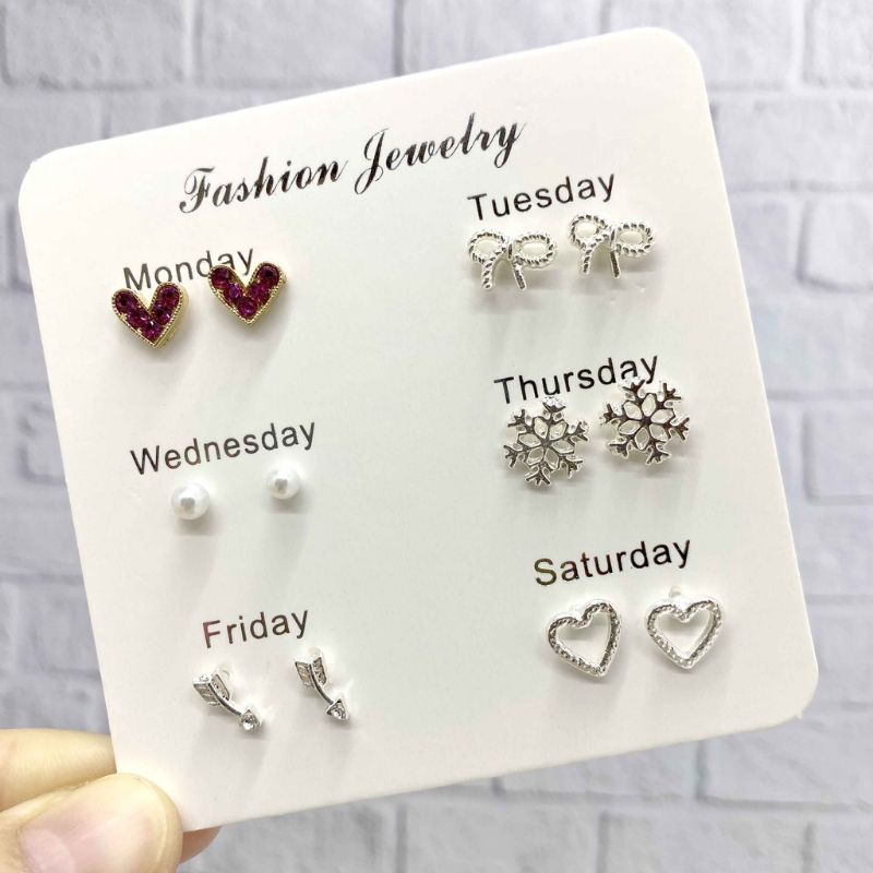 Anting Set 6 Pasang Tindik Gaya Korea Aksosoris Fashion Wanita