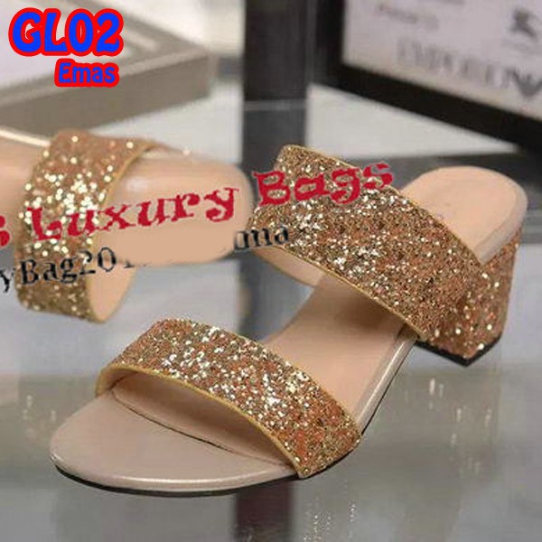 Sandal Kokop Glitters Heels Tahu 5cm