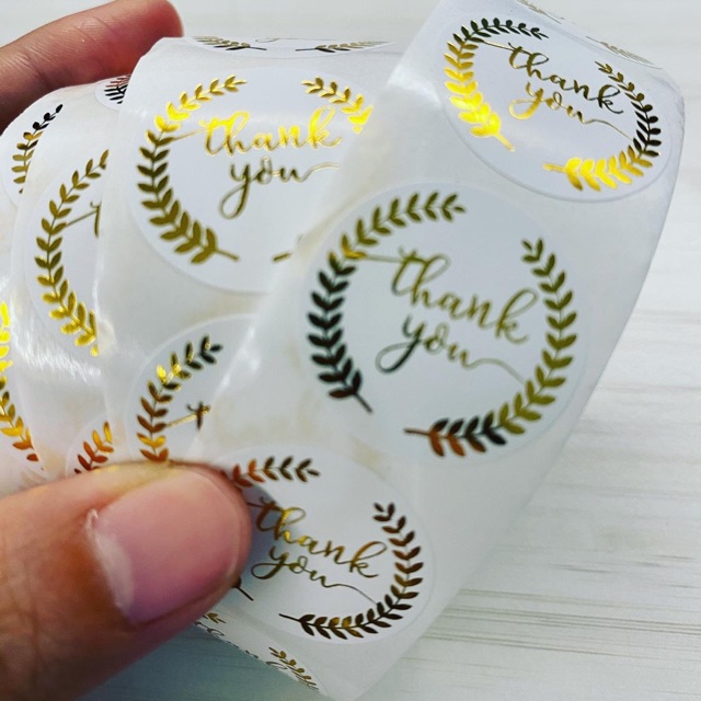 

Stiker Label Sticker Thank You Shabby Putih White Gold Shabby segel seal Hadiah Kado Present Gift