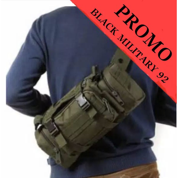 TAS SELEMPANG HIJAU ARMY KOREA / TAS SAMPING LORENG ARMY MULTIFUNGSI