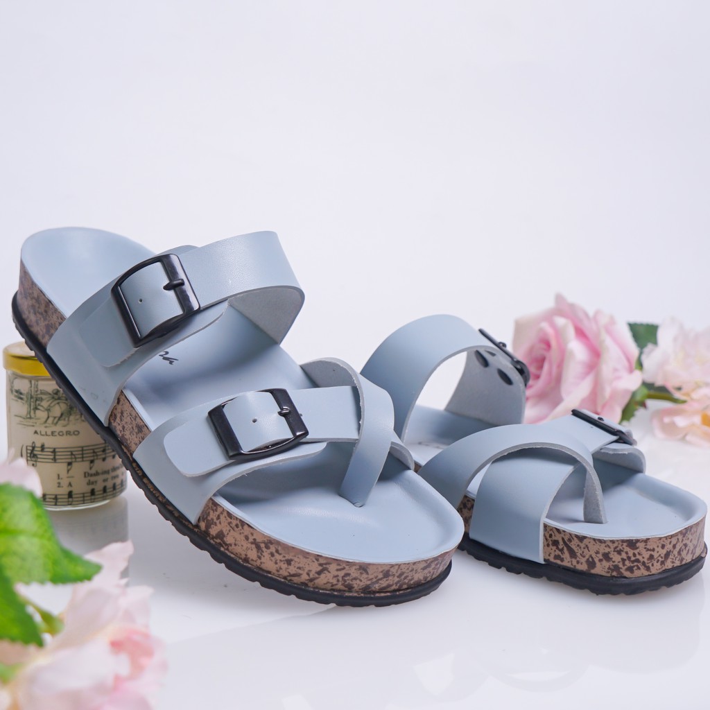 Sara Sara KELLY Sandal selop wanita casual sendal slop cewek model birken sol puyuh cantik size 36-41