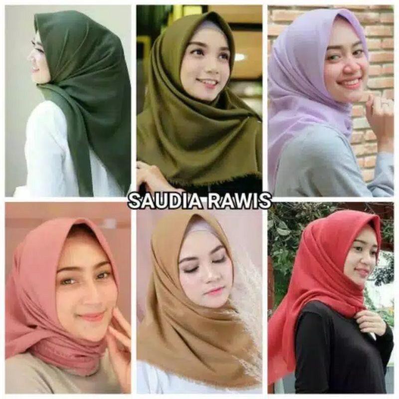 Saudia Jilbab Segi Empat Rawis 110 x 110 CM