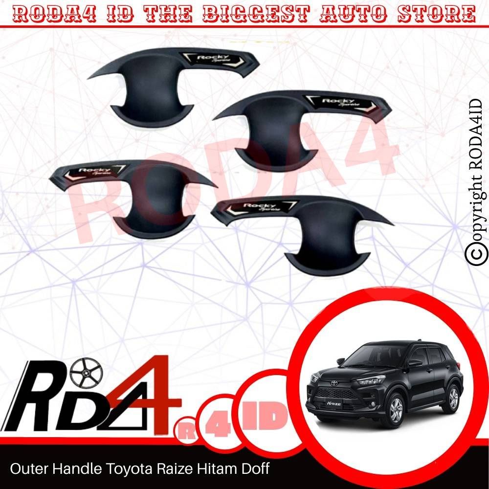 Cover Handle Outer Raize Rocky 2021 Gagang Pintu Mobil Hitam Doff