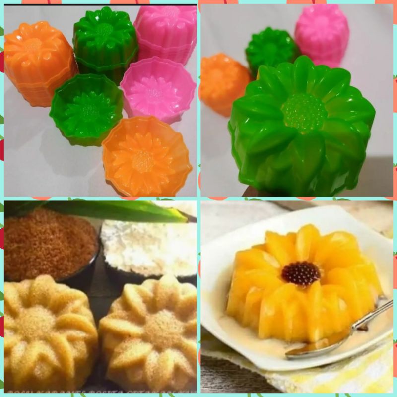 Cetakan Kue Putu Ayu/ Puding Motif Bunga Matahari Harga /6 pcs (1/2 Lusin)