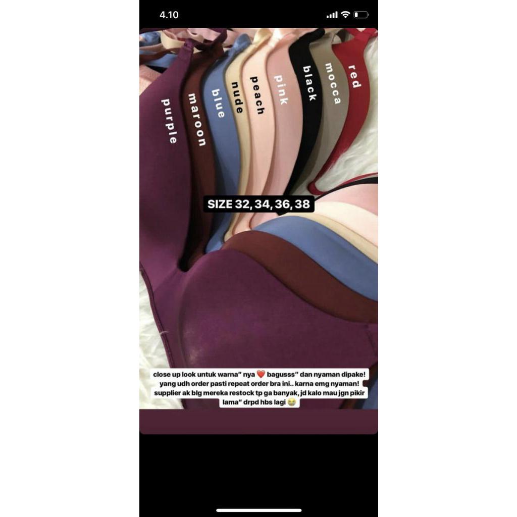 Wireless Bra NO kawat jadi ga bikin sakit. PUSH UP bra bikin PD montok