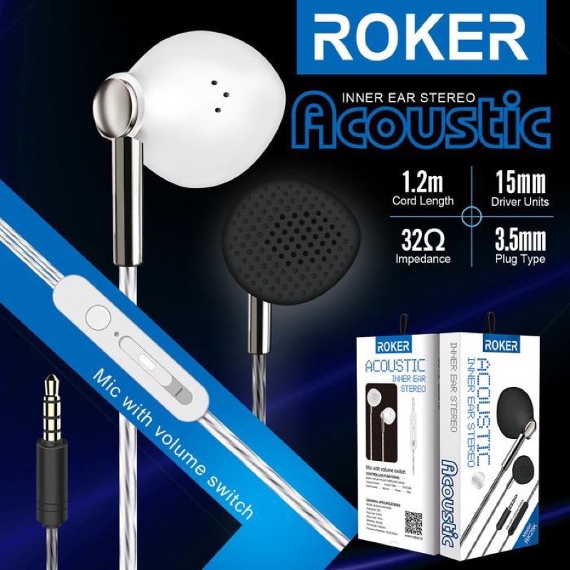 Ready Stok Handsfree - Headset - handset Roker Acoustic RK29K inner ear stereo