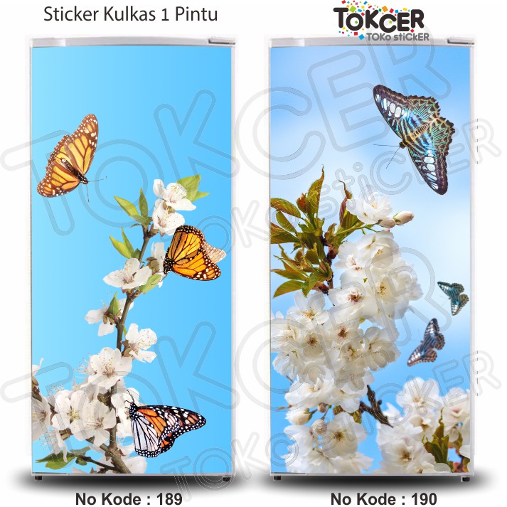 Stiker Kulkas 1 Pintu dan 2 Pintu KUPU-KUPU