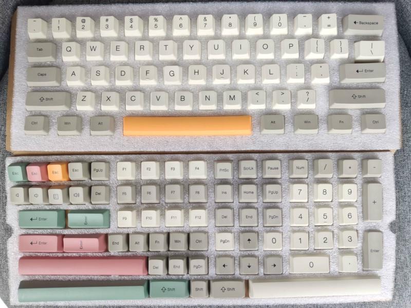 PBT Keycap Sublimasi Retro Industri Pencocokan Warna Abu-abu untuk Keyboard Mekanik Ikbc84 Keycap 980 Keycap