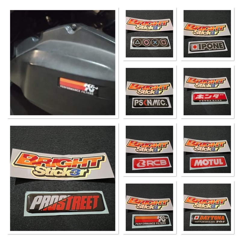 STICKER EMBLEM FILTER CVT PROSTREET IPONE RCB PSKNMTC K&amp;N DLL TIMBUL