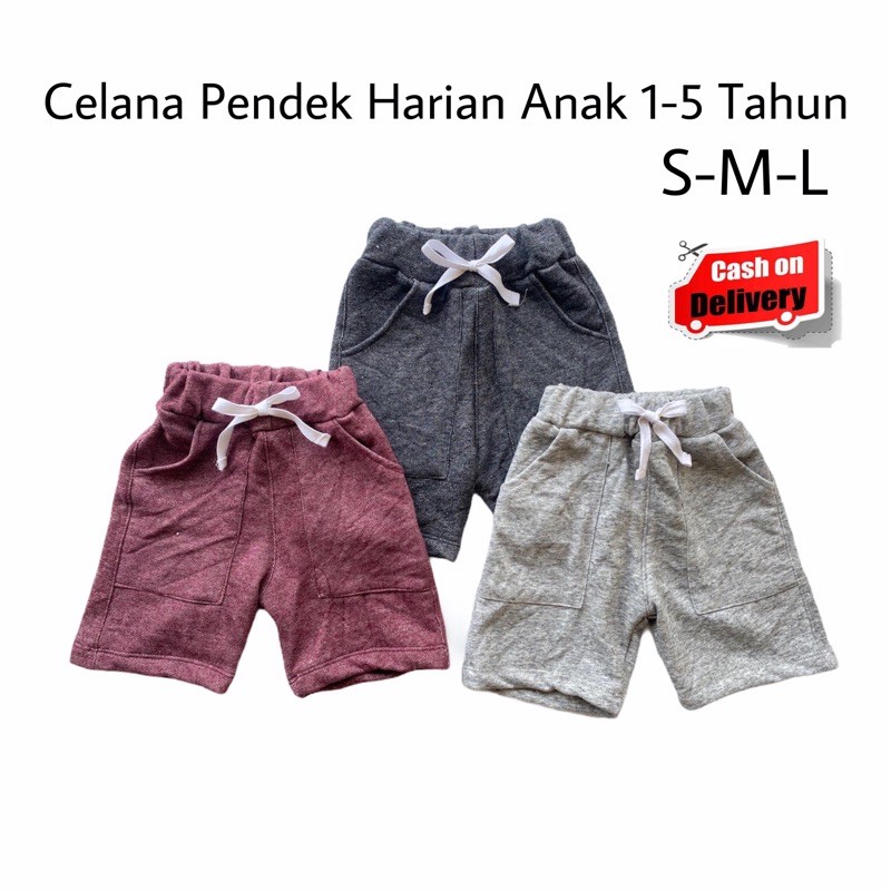 Celana Pendek Harian Anak Laki Laki Cowok Bayi Balita Rumahan Kids Short Pants Polos Termurah COD