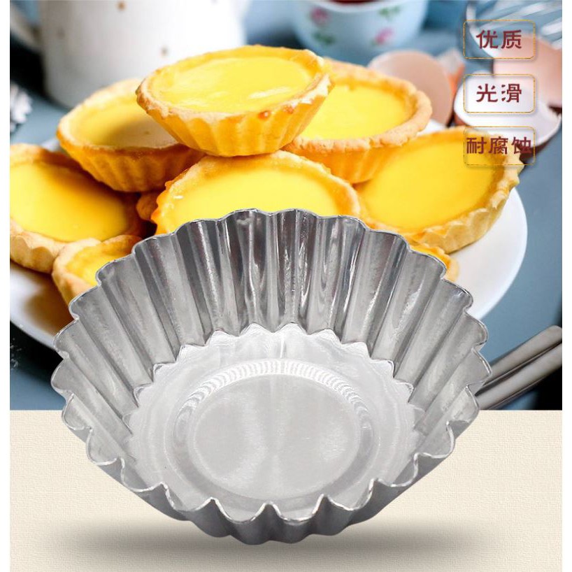 Loyang Pie Egg Tart Aluminium Cetakan Kue Pai Susu Cup Cake Mold