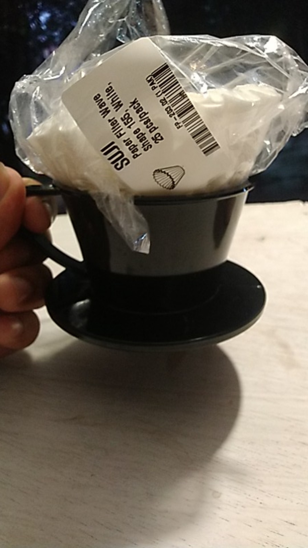 Suji Wave Dripper 155 Black, White Paper Filter Wave