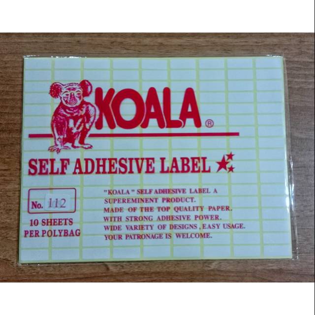 

LABEL KOALA NO. 112/103