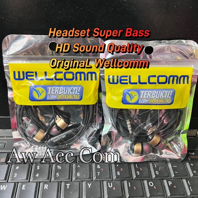 Headset Extra Bass Stereo Earphone Plus Microfon By Wellcomm H-M10