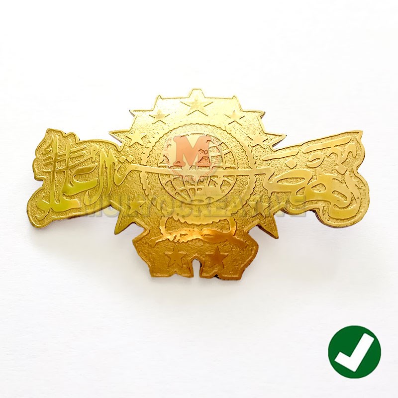 Pin NU Warna Emas Logam Kuningan - Lencana Bros NU