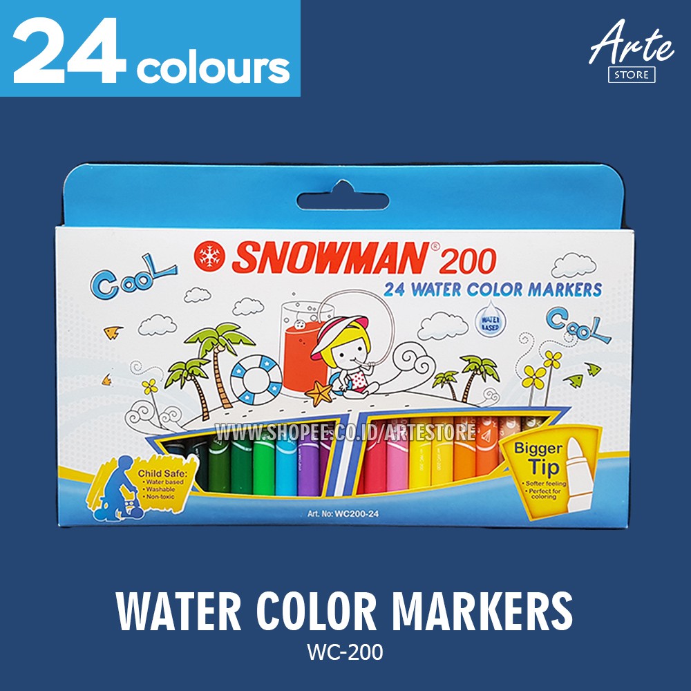 Spidol Snowman Water Color Marker (12 - 24 Warna)