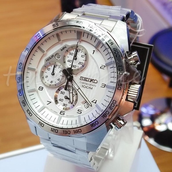 Seiko Quartz SSB317P1 Chronograph White Dial - Jam Tangan Pria SSB317