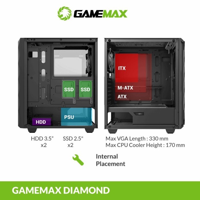 PC Case Gamemax Black Diamond ATX