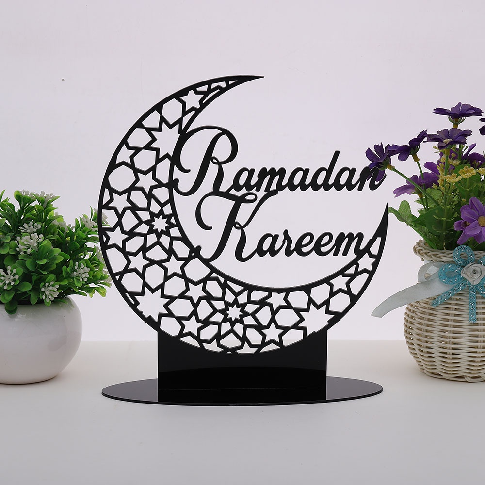 Ornamen Dinding Bentuk Bulan Ramadhan Muslim Bahan Akrilik Untuk Dekorasi Rumah