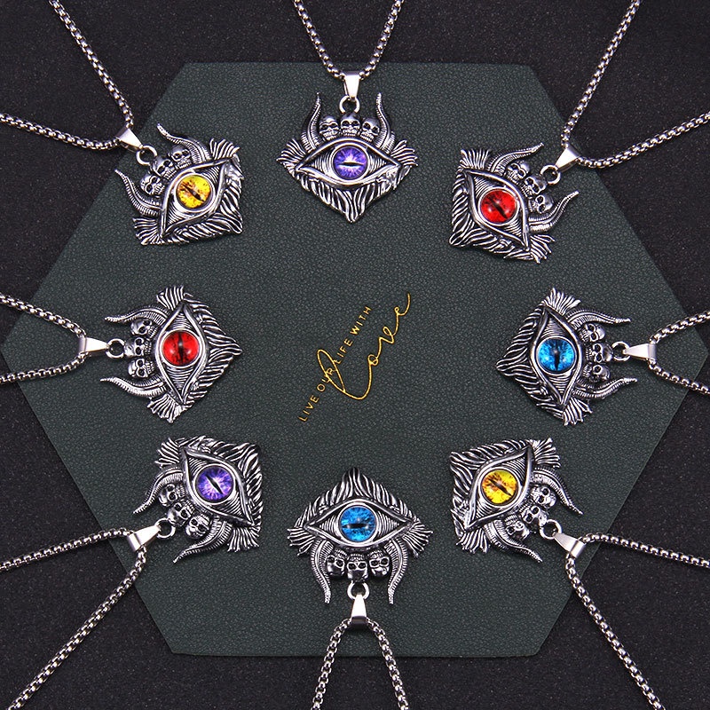 Kalung Liontin Evil Eye Warna Biru Gaya Turki Untuk Pria Dan Wanita