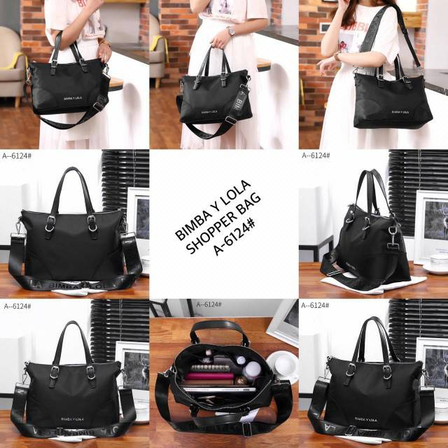 Bimba Y Lola Shopper Bag with Canvas Strap Silver HDW