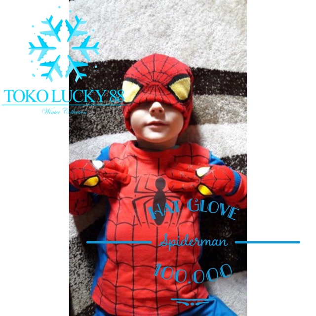 IMPORT Topi Sarung Tangan Spiderman