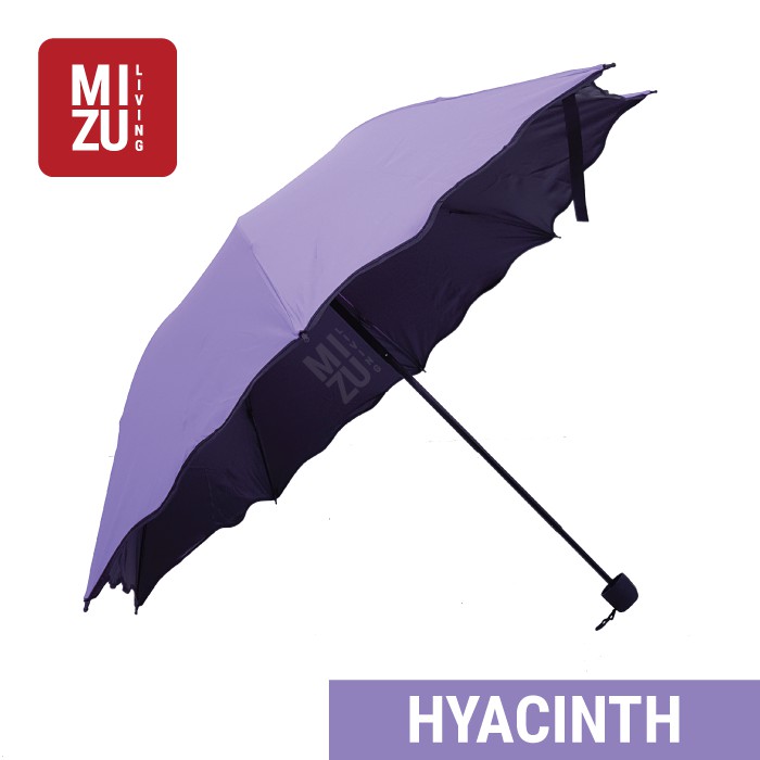 Payung Lipat 3D Magic ANTI-UV Lapisan Hitam + Sarung 3 Dimensi-HYACINTH